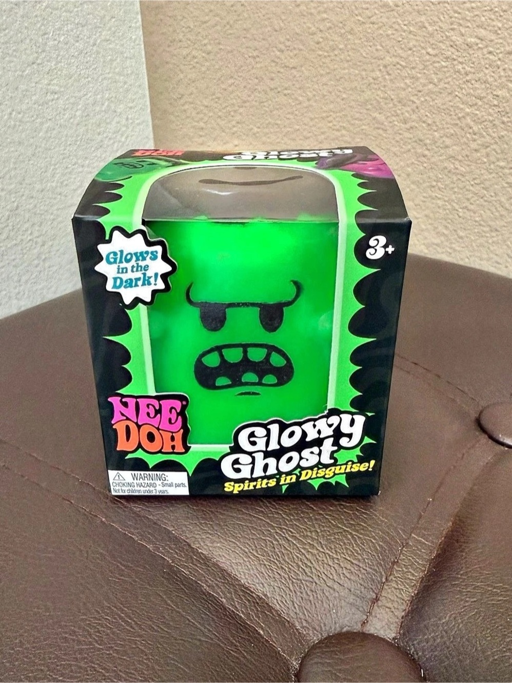NeeDoh Glowy Ghost Glow-in-the-Dark Squeeze Toy Green